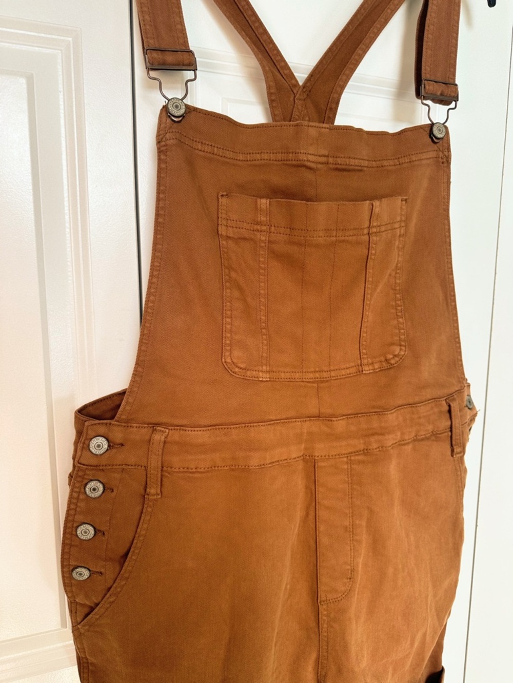 Judy Blue Rust Brown Women's Cotton-Blend Overalls Romper - Picture 3 of 7
